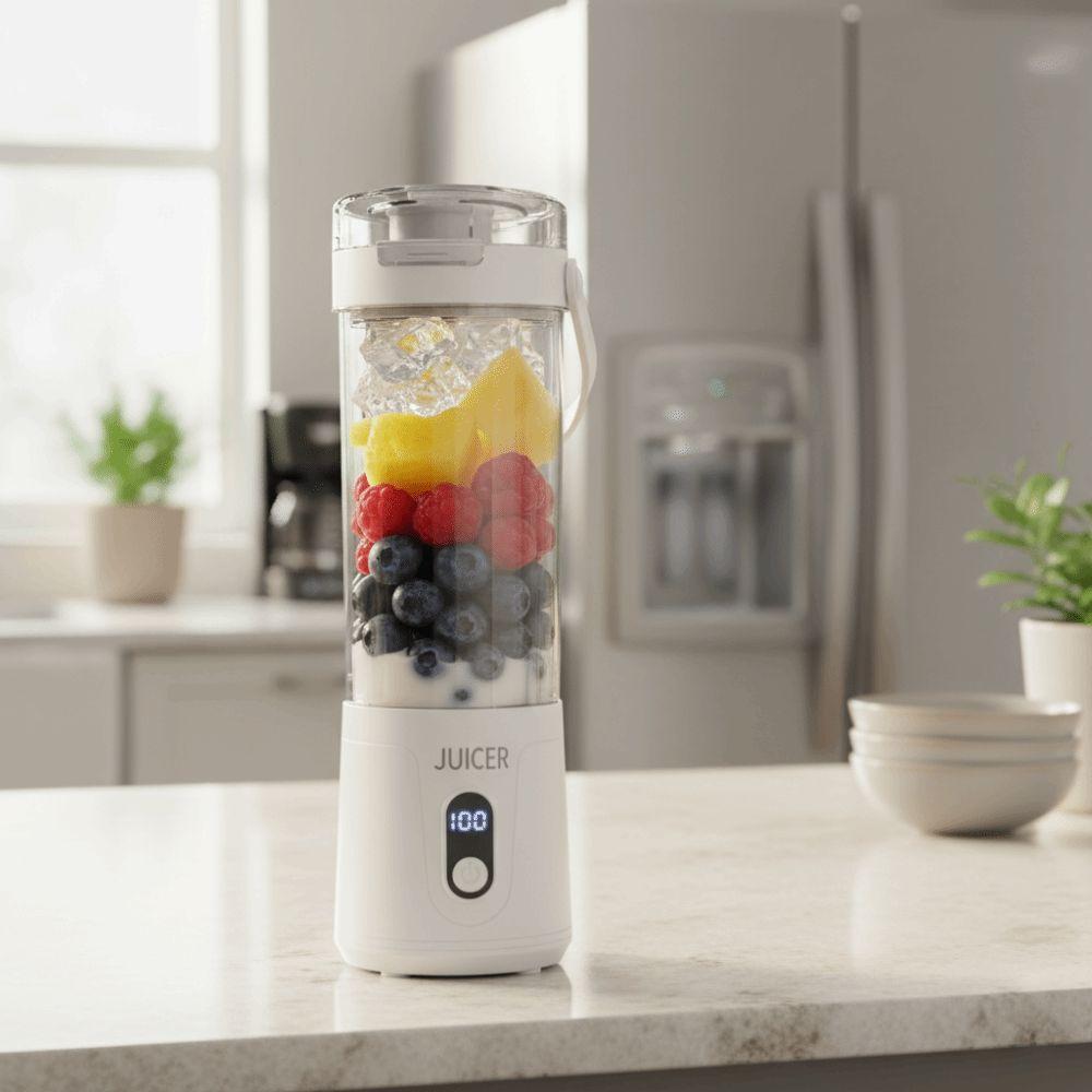 600ML Capacity Portable Blender USB Rechargeable Fruit Mixers Electric Juicer  Smoothie Making