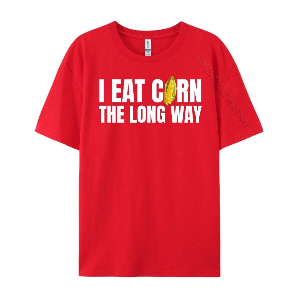 Jag äter majs på längden Rolig Olämplig Pinsam Enkel T-shirt Streetwear Cool