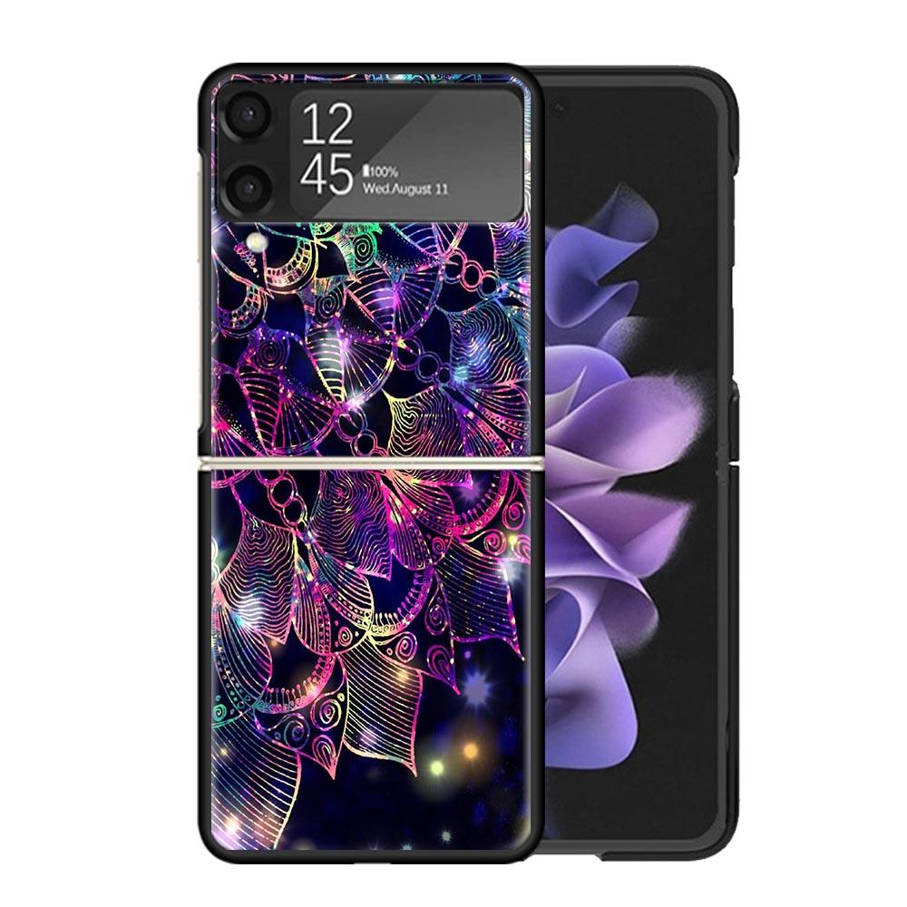 

Mandala Sunflower Mandala Clear Phone Case For Samsung Z Flip 7 6 5 4 3 Galaxy ZFlip7 ZFlip6 ZFlip5 ZFlip4 ZFlip3 5G Print Cover Samsung Z Flip 7