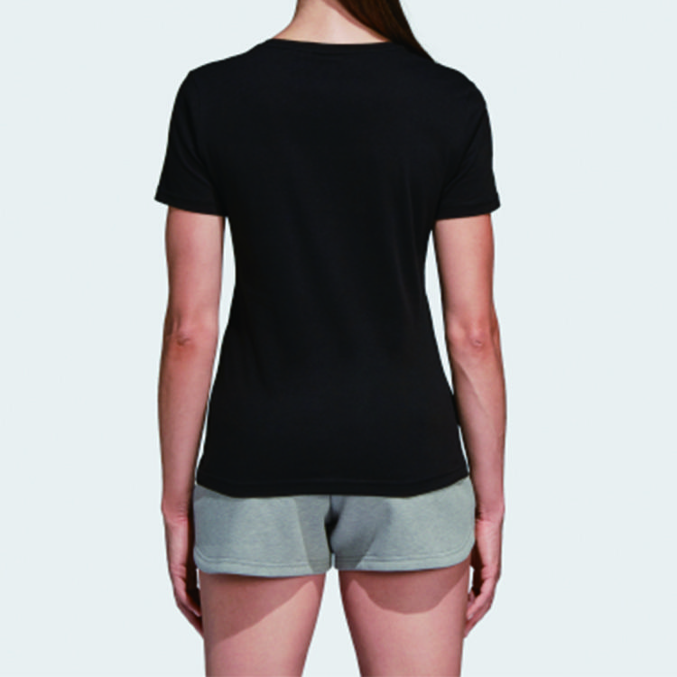 adidas Trainings-T-Shirt mit Rundhalsausschnitt und kurzen Ärmeln für Damen, Oberteile, Schwarz CD1952