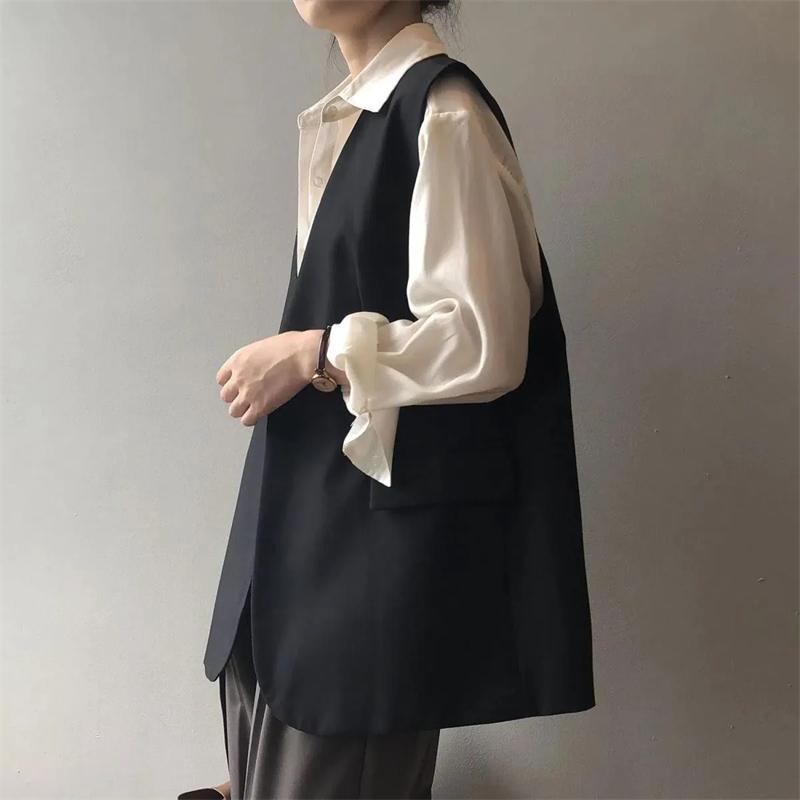 Women's Blazer Vest Coat Spring Autumn Loose Comfortable Female Suit Waistcoat Sleeveless High-end Ladies Jacket