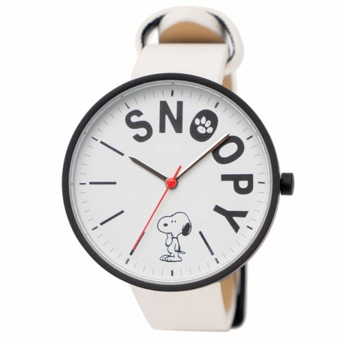 

Fieldwork Analog Snoopy Watch with Typo Leather Strap, White Dial, Women s, PNT012-1