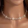 Bohemian Starfish Pearl Choker Necklace for Women Girl Fashion Creative Crystal Handmade Beaded Necklaces Beach Jewelry Gift