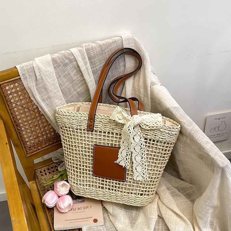 

Large capacity woven bag women s new fashion underarm tote bag summer versatile shoulder beach bag