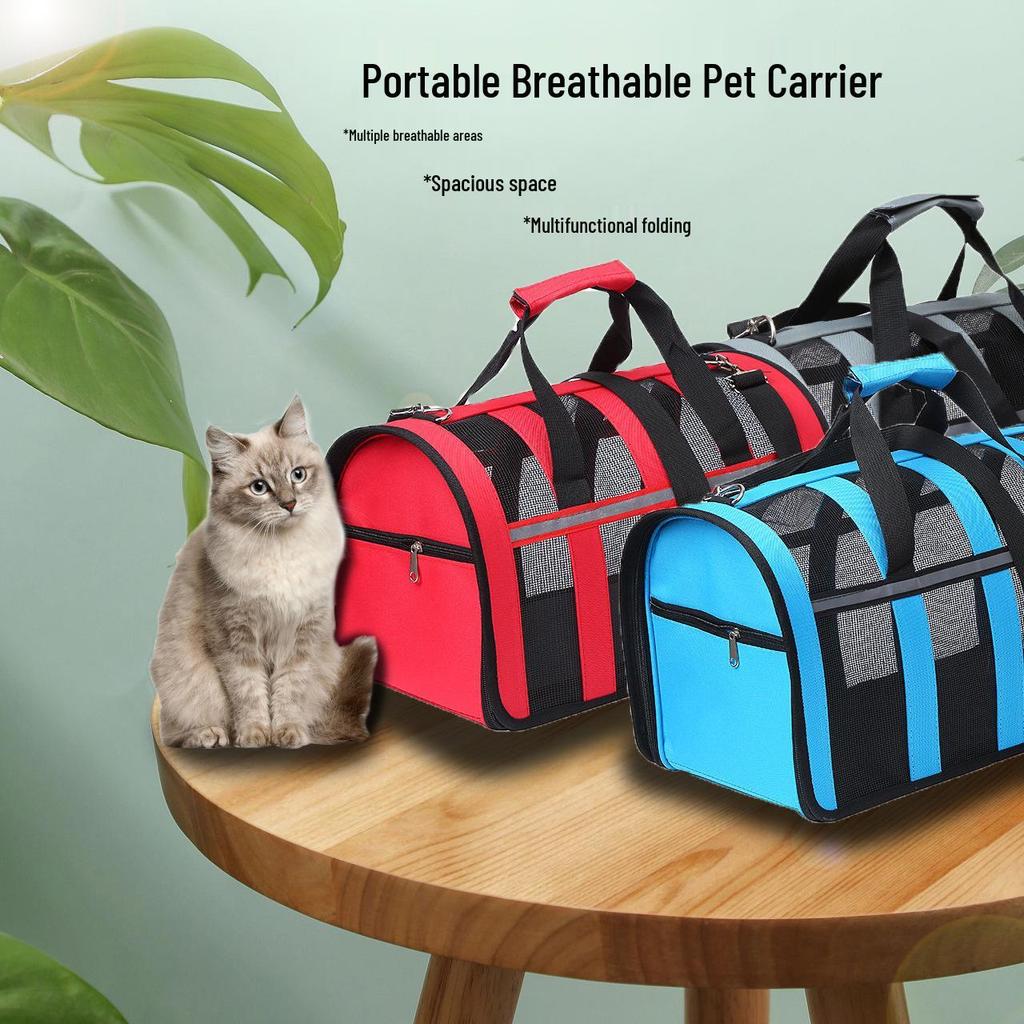 Pet Travel Mesh Bag: Fashionable Breathable Handbag for Dogs and Cats