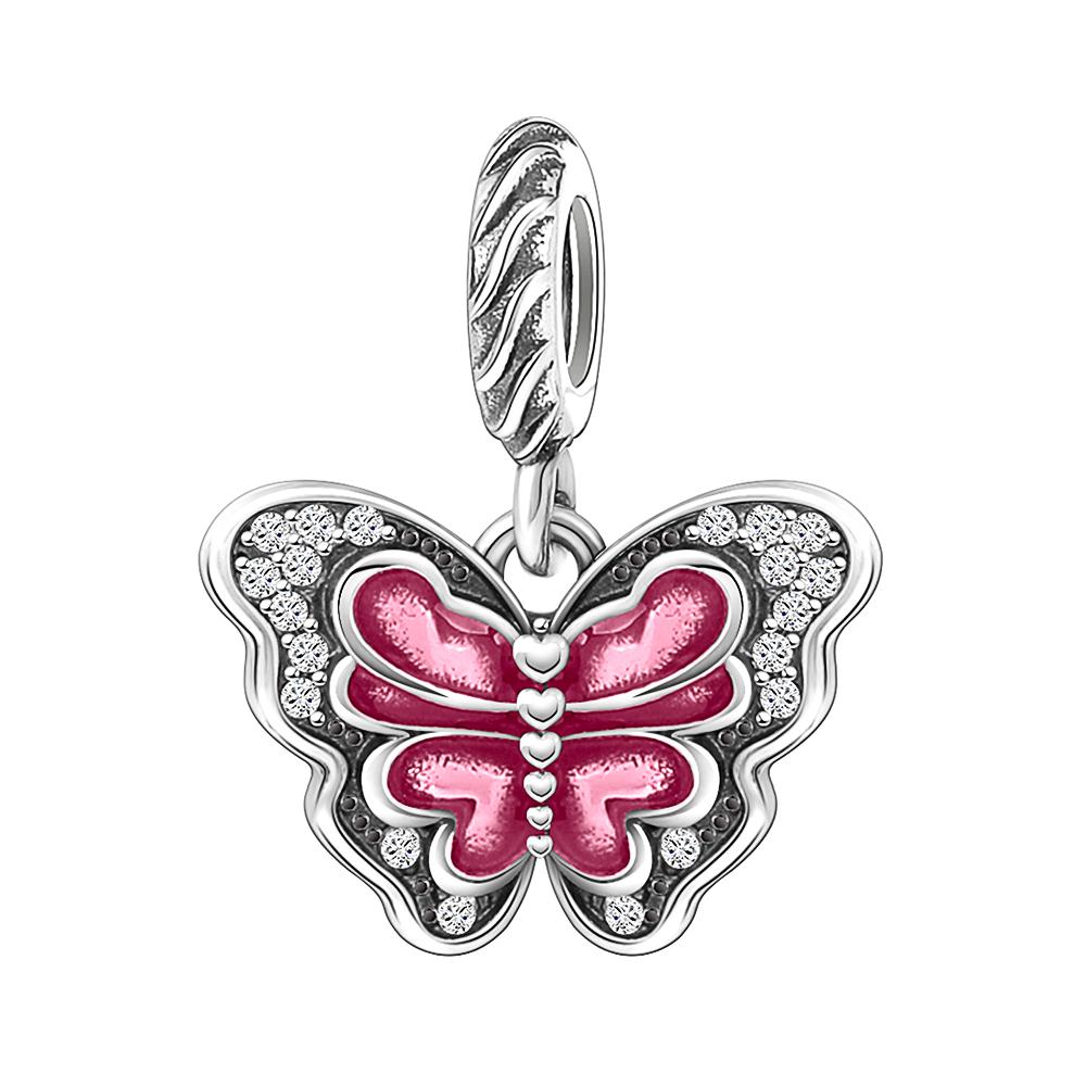 Springs Flower Series Copper Bird Hibiscus Tulip Charm Bead Fit Women Original Bracelet Jewelry For Gift