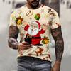 Santa Claus Print Men's T-shirt New Year Party Fashion Clothing Christmas Harajuku Short Sleeved O-neck Top Oversized T-shirt