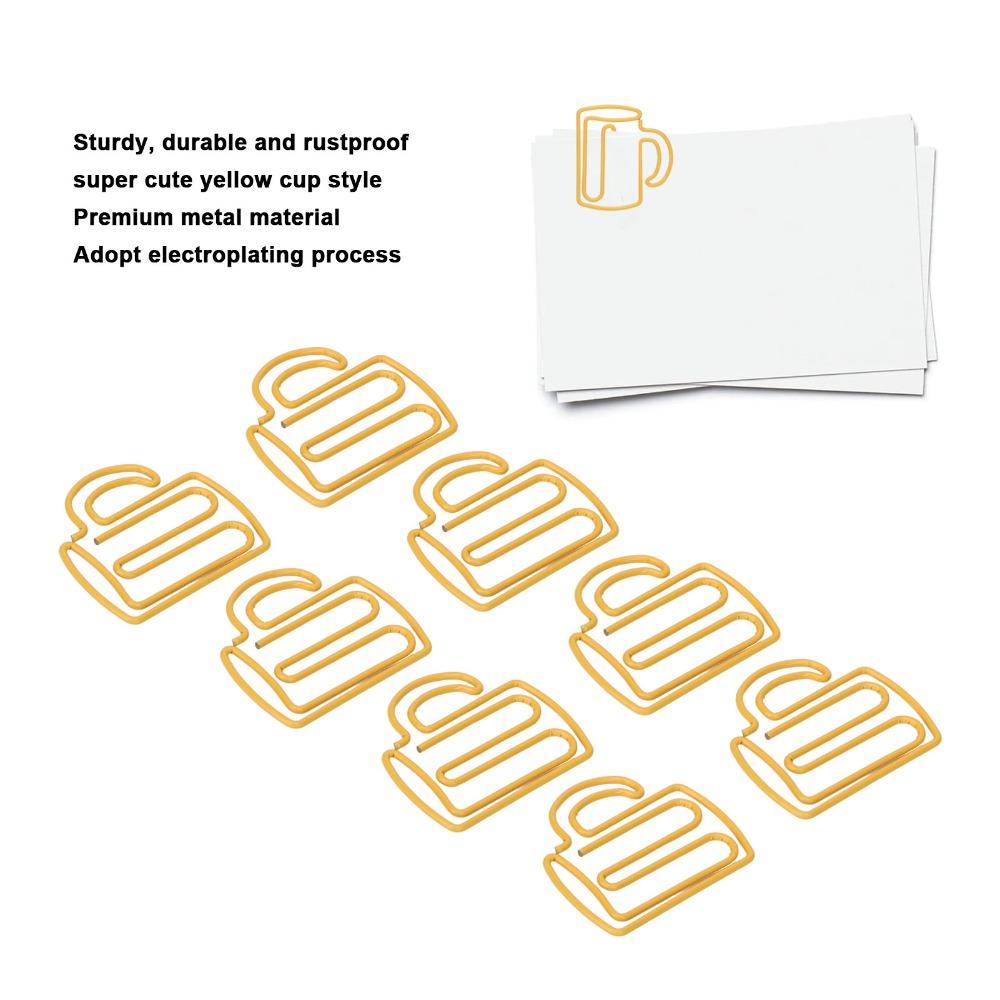 100Pcs Cup Shape Cute Paper Clips Plastic-coated Metal Small Paper Clips  Office Supplies