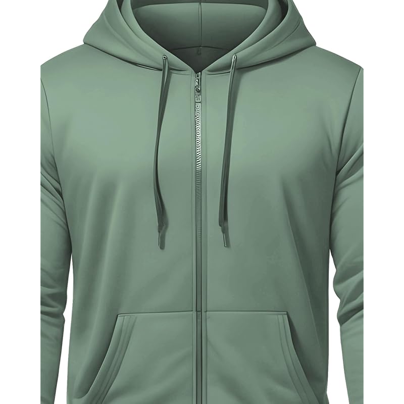 ADRO Men s Solid Cotton Zipper Hoodies (ZH22-M-PLN-PT_Green_M) M зелёный