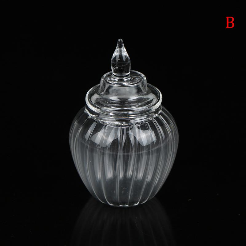 1/12 Scale Pretend Toy Dollhouse Miniature Glass Candy Jar Simulation Candy Bottle Model Toy For Dollhouse Decoration
