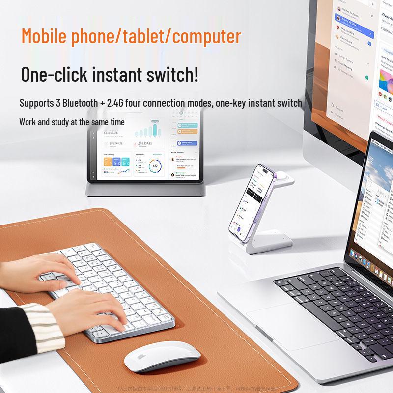 Silent Lightweight Wireless Bluetooth Keyboard with Touchpad for Tablets & Laptops