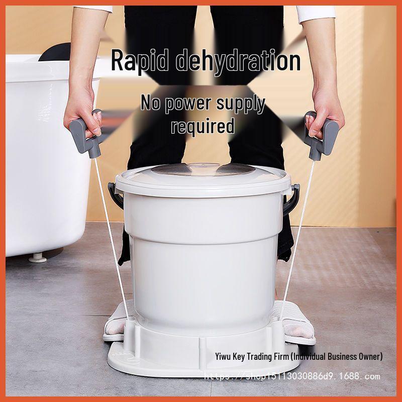 Manual Spin Dryer: Electric-Free Dehydrator for Dorms & Homes, Hand-Pull Small Clothes Drying Bucket