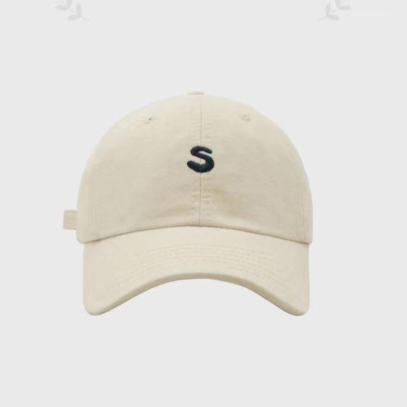 

Women Embroidery Cotton Baseball Cap Sping Summer Retro Solid Color Peaked Caps Female Ladies Outdoor Sunscreen Visor Hat Adjustable бежевый