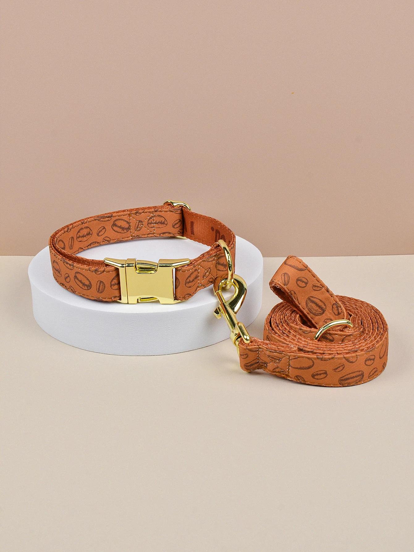 

Adjustable Printed Dog Collar and Leash Set Quick Release Polyester Pet Traction Rope for Small Medium Large Dogs S