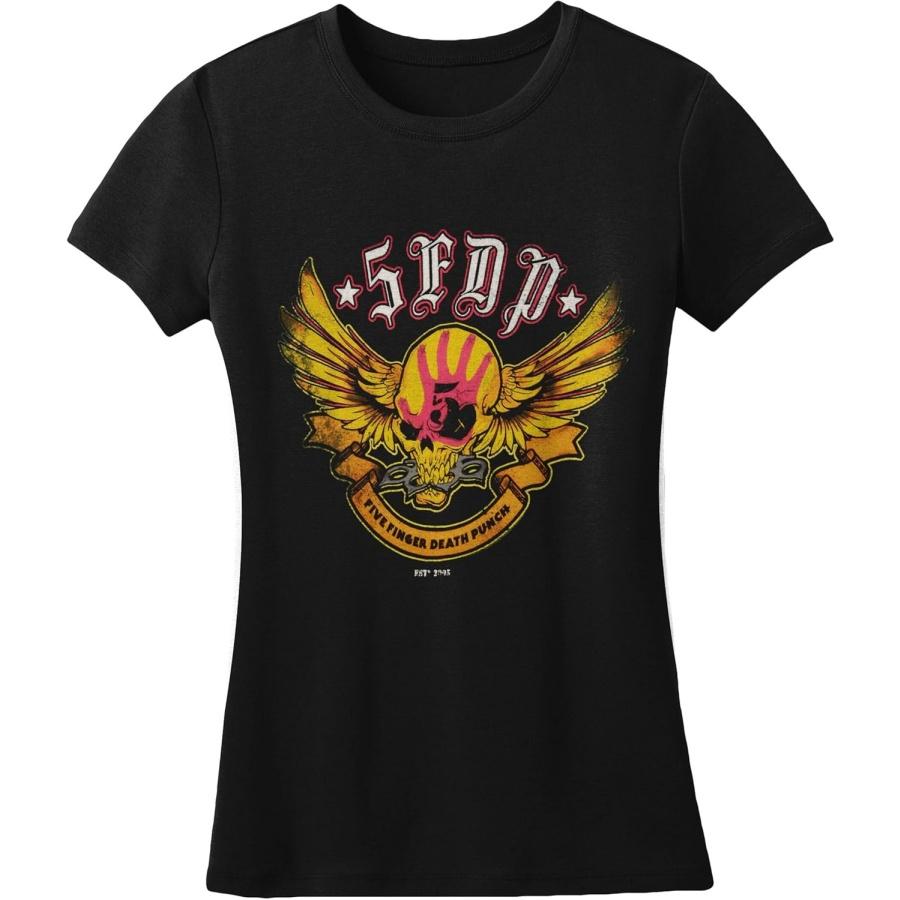 

Five Finger Death Punch Women s Pink Print 2014 Tour Girls Jr Soft tee Small Black XXXXXL різнокольоровий