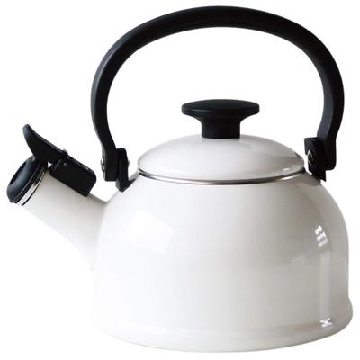 Fuji Enamel Whistle Kettle IH Compatible Cotton 1.6L White CTN-1.6WK.W