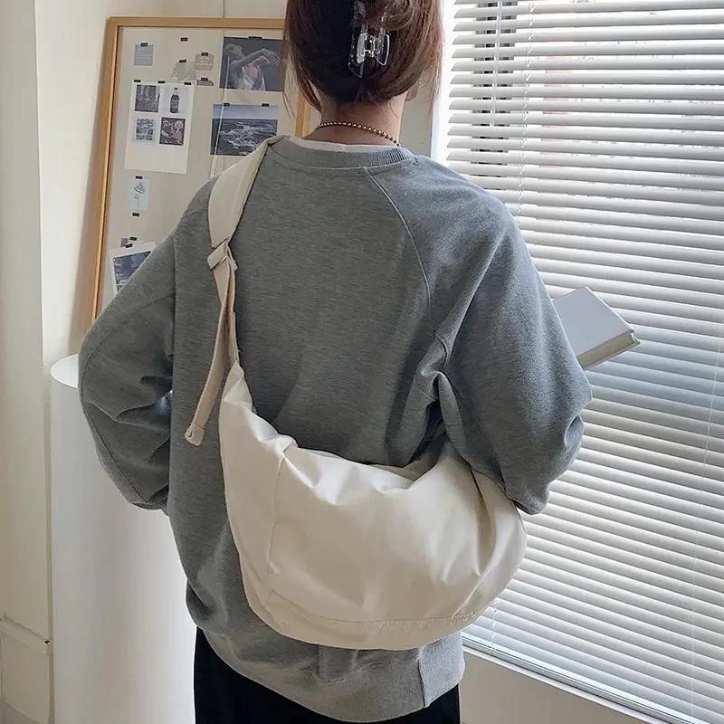 

Fashion Shoulder Bag Summer Large Capacity Casual Nylon Women Shoulder Bag Korean Style Hobos Bag Youth Crossbody Tote 45x20x16cm