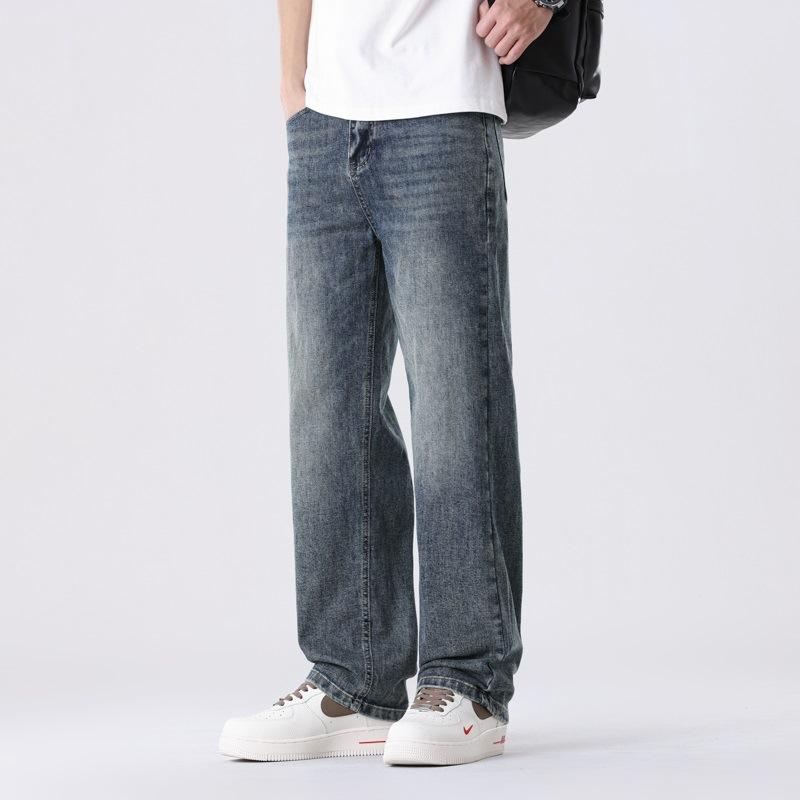 Spring Jeans Men's Loose Straight Pants American New Style Wide-leg Trousers for Boys