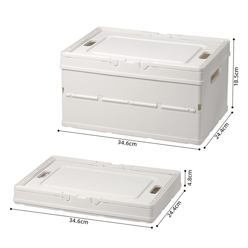 Portable Foldable Plastic Storage Box With Lid Household Hand Organizer Container Dorm Books Toys Sundries Storage Bin