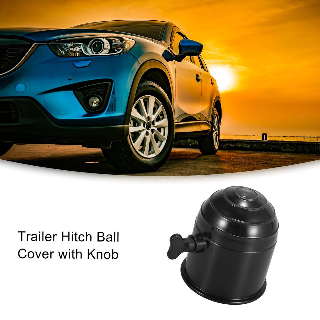 ACROPIX 50mm Inner Diameter Universal Black Trailer Hitch Ball Cover with Knobs (1 Pack)