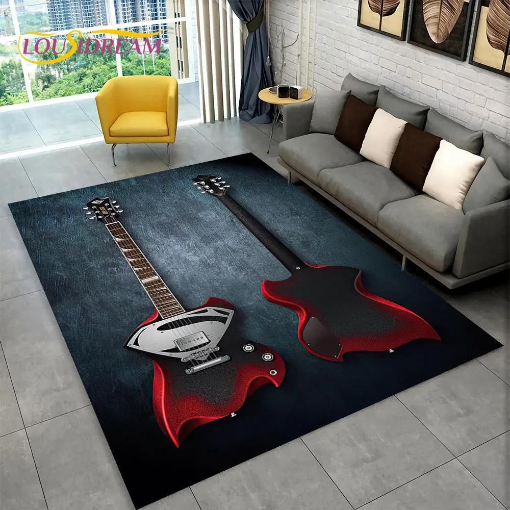 Gitara klasyczna gitara elektryczna dywanik basowy, dywanik do salonu sypialnia Sofa wycieraczka Decor, gra dla dzieci antypoślizgowa mata podłogowa