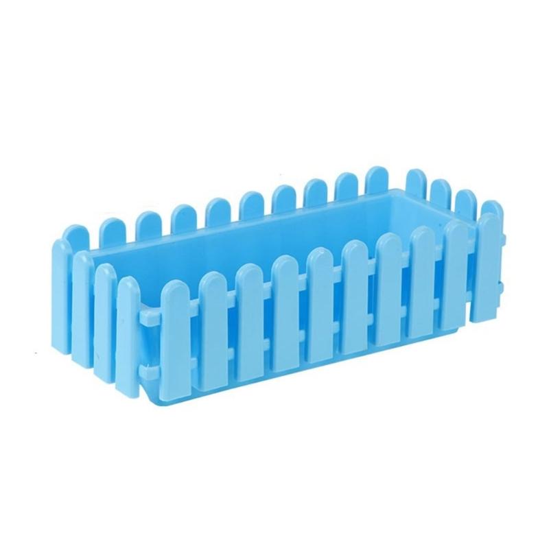 

Portable Rectangular Flower Pot Plastic Fence Basin Handmade Large Thickened Garden Fence Home Decoration Accessories синій