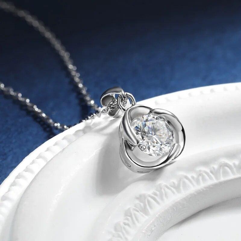 D Color 1CT Moissanite Pendant Necklace For Women GRA Certified S925 Silver Wedding Engagement Neck Chain Jewelry Gifts