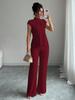 New Women's Casual Solid Color Short Sleeve T-Shirt Set with Track Pants