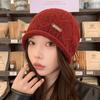 Sweet and Cute Wool Hat Women's Autumn and Winter Warm Ear Protection Plush Hat Big Head Circumference Knitted Hat