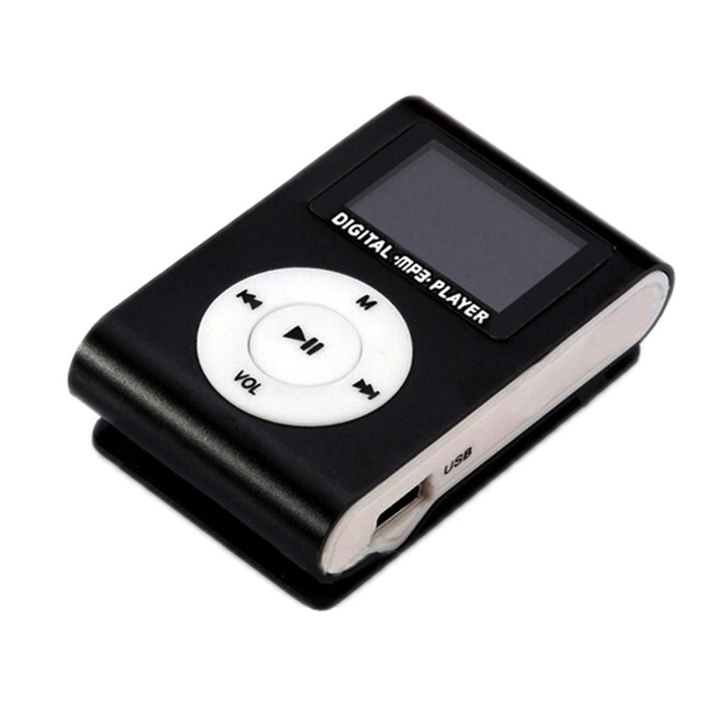Mini Portable MP3 Music Player Metal Clip On MP3 Player with LCD Screen Support TF Card Wide Application Silver