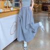 Bow Detail Workwear Skirt Women High Waist Flared Midi Skirt Fashion Casual A-Line Skirt