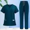 2pcs Medical Uniform Nurse Surgery Suit Doctor Uniforms Workwear Polyester Working Scrubs Set