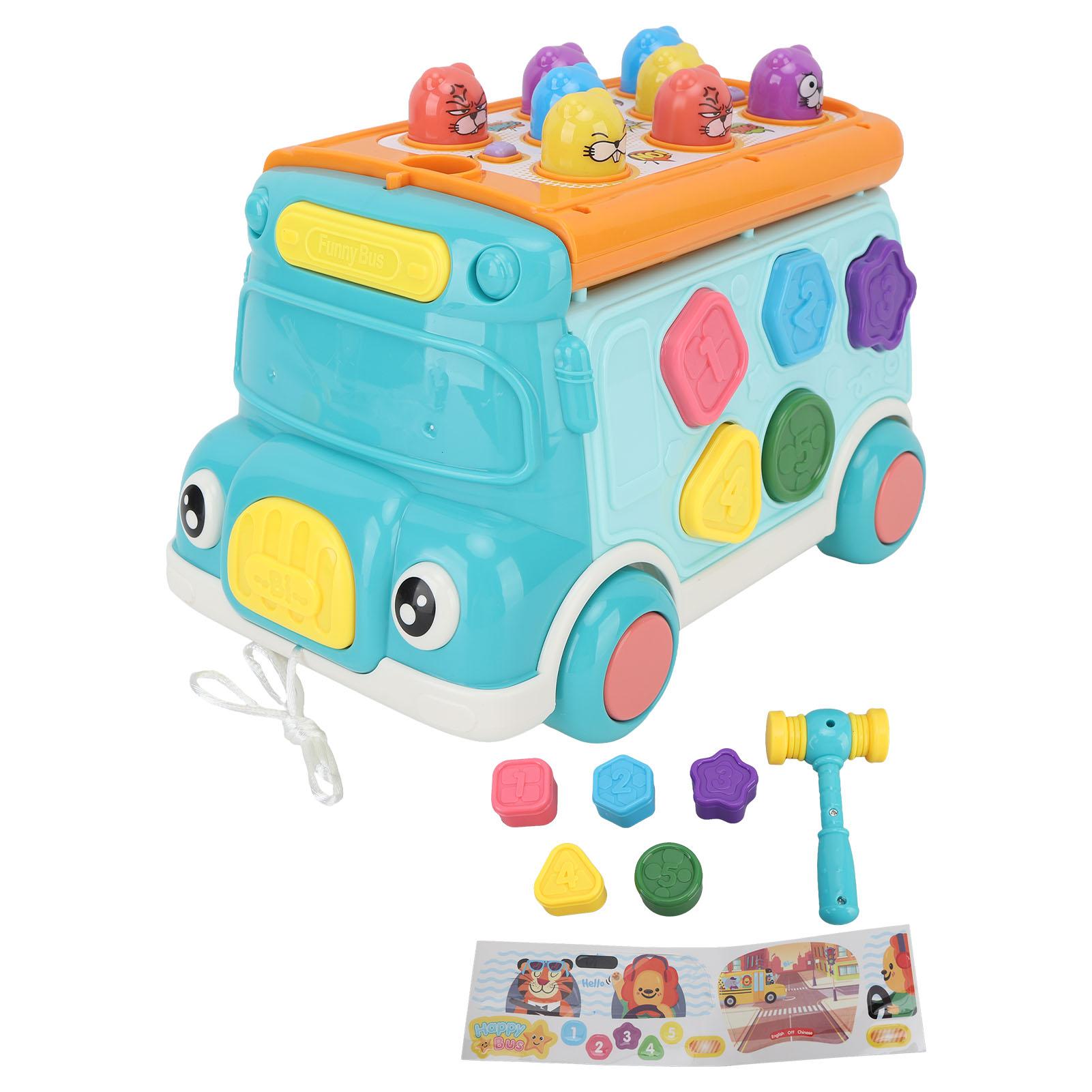

Игрушка-молоток Автобус , многофункциональная обучающая игра с молотком, музыкальная обучающая игрушка со светом для маленьких детей