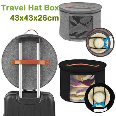 Hat Storage Bag for Travel Large Capacity Round Foldable Felt Dust-Proof Organizers Multifunctional Clothes Sundries Storage Box