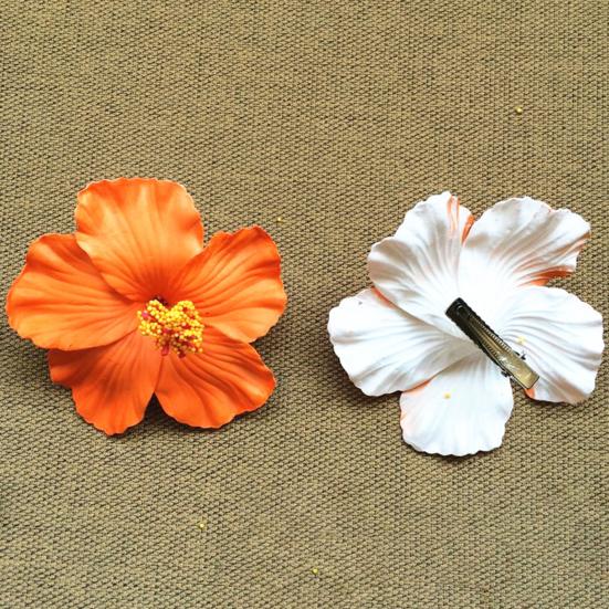 1 Pair Women Hairpins Bohemia Style Large Flower Decor Hair Clips Bright Color Hair Pins Sea Beach Hair Accessories