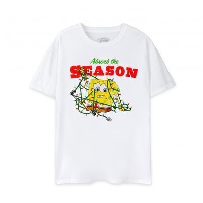 SpongeBob SquarePants Mens Absorb The Season Christmas T-Shirt