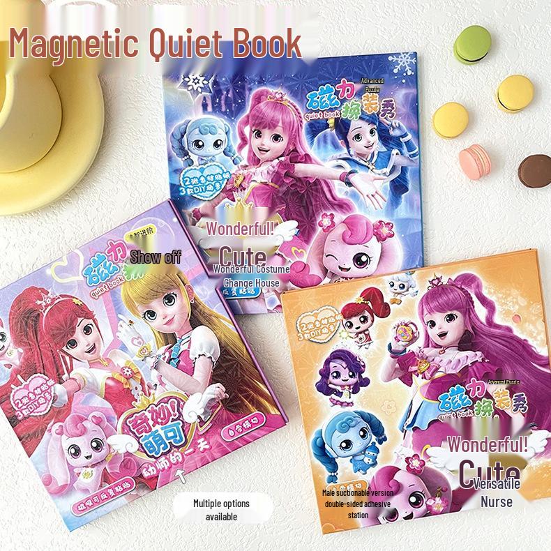 Magnetic Quiet Book: Handmade DIY Dress-up Toy for Girls, 18cm with No-Cut Stickers