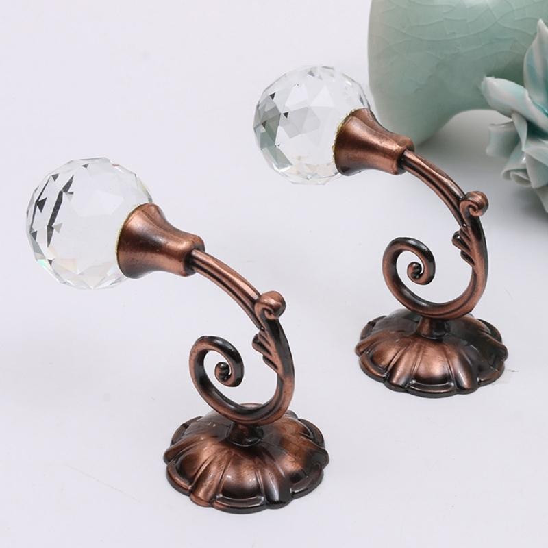 Curtain Holdback Wall Mounted Drapery Tiebacks with Crystal Ball Decorative