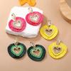 Bohemian Retro Heart-shaped Rhinestone Alloy Earrings