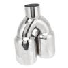 63x89mm Car Dual Exhaust Tip Stainless Steel Silver Weld On Universal Y Shaped Tailpipe for