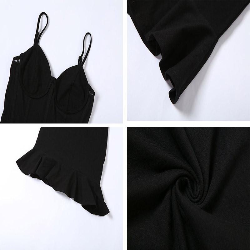 Dark Sexy Perspective Mesh Stitching Dress Summer Skirt