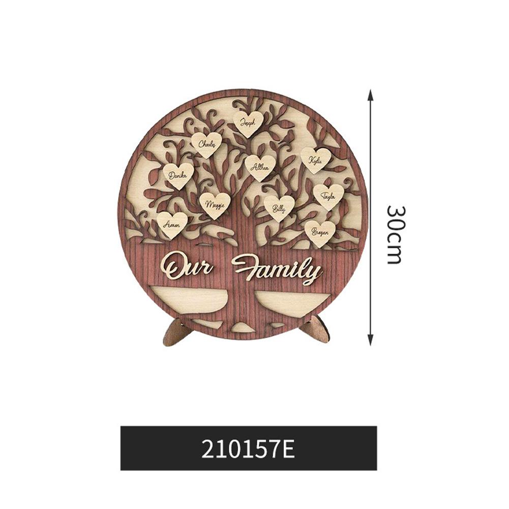 Family Sign Ornament Carved Wooden Sign Christmas Gift For Living Room Desktop Decoration