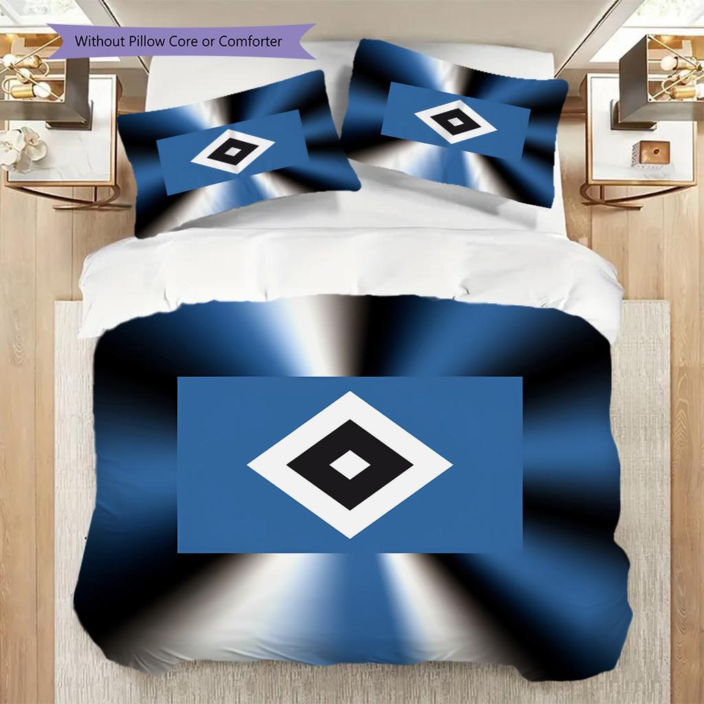 Set Copripiumino Trapuntato con Motivo Hamburger SV Federa Decorazione per la Casa Regalo di Compleanno (1 * copripiumino + 2 * federa, senza nucleo)