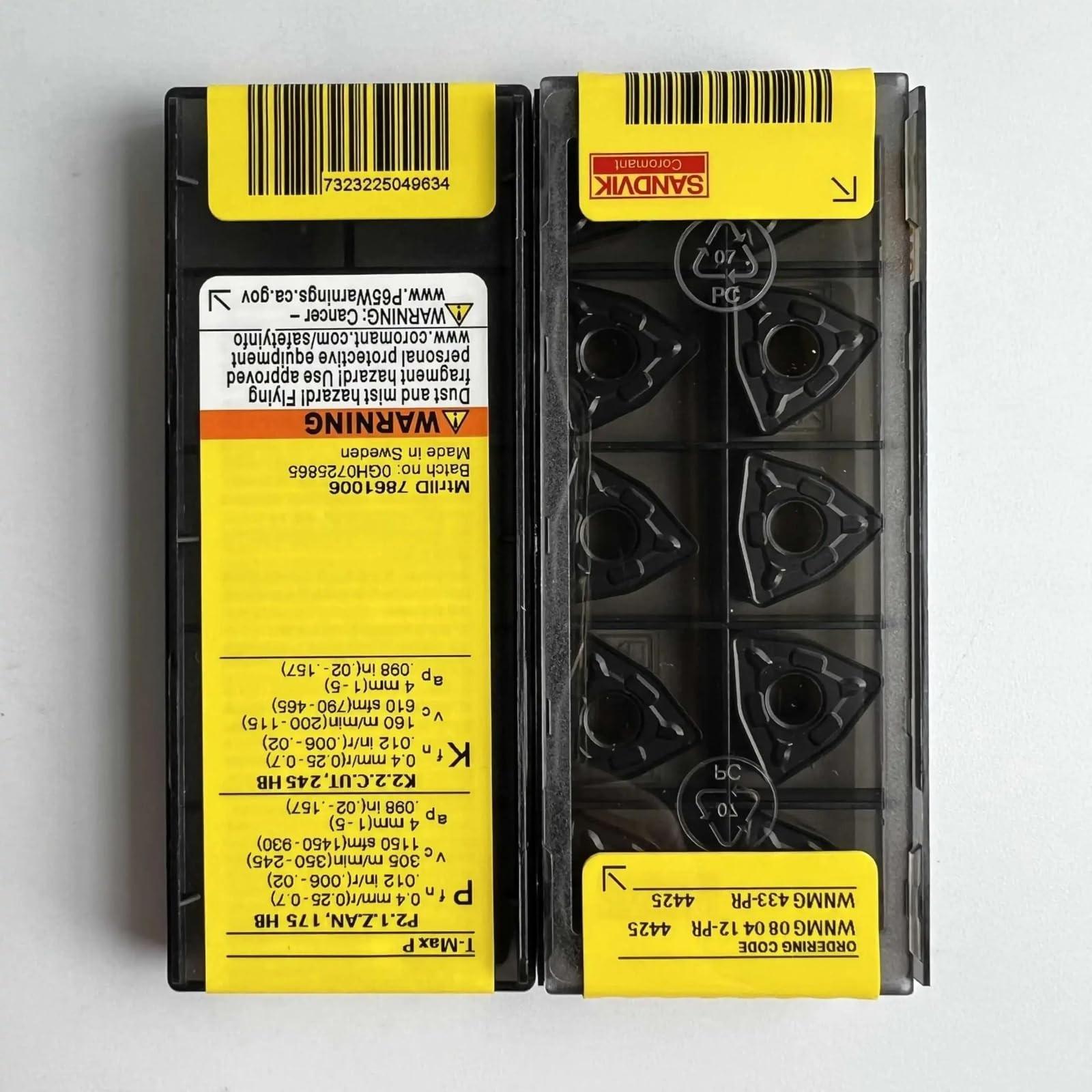 

Original Sandvik / WNMG080412-PR 4425 / CNC lathe carbide blade 10 PCS