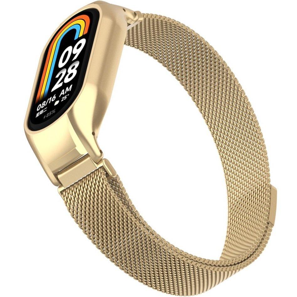 Milanese Bracelet Strap for Xiaomi Smart Band 8, Retro Gold