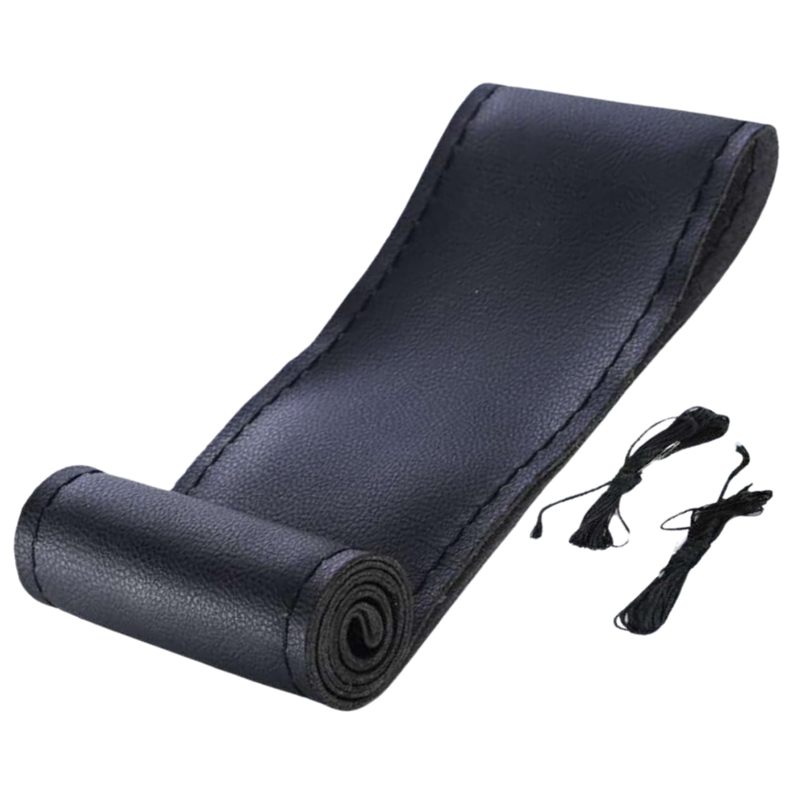 

sakurawing Steering Wheel Cover, For Cars, Anti-Slip, Grip, Leather, Sports, Seat Protector, Light Tiger, Braid, 14.2 inches (36 cm), Black 36cm чёрный