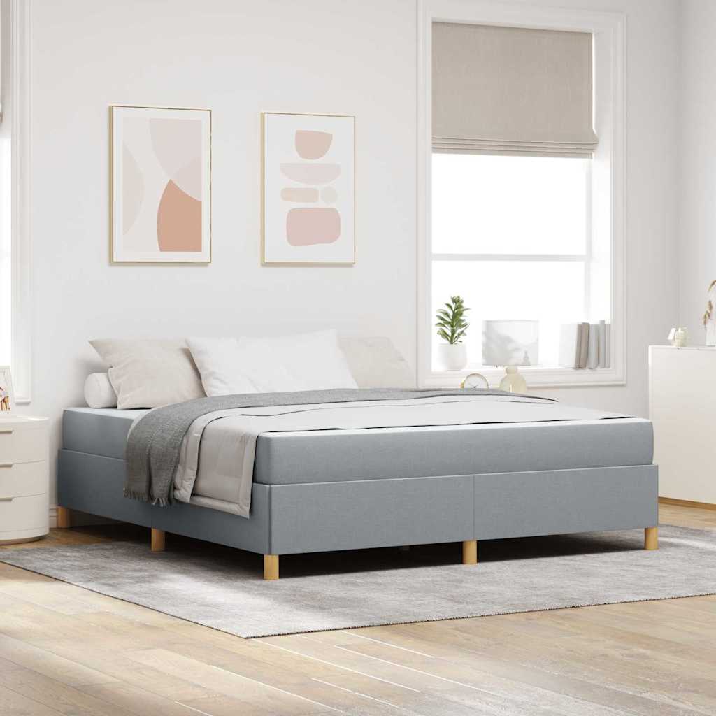 Bed Frame with Mattress Light Grey 180 x 200 cm Fabric