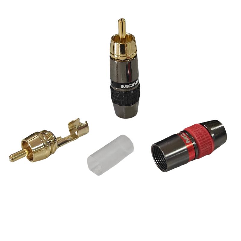 2/6/10Pcs Solder Plug Gold-Plated Monster Copper Male Plug Wiring Audio And Video Red Black Extension Socket