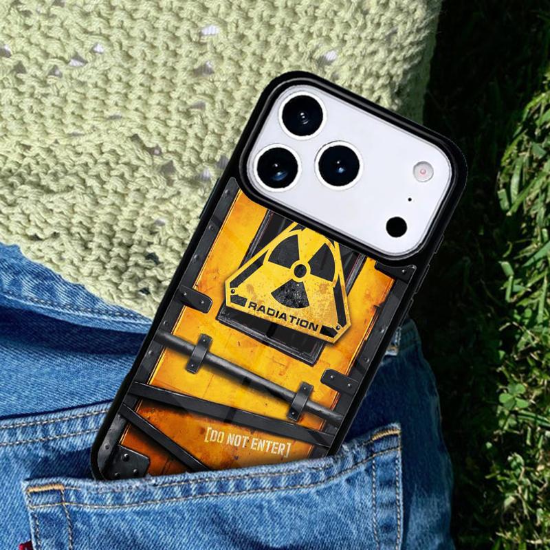 Nuclear Radiation Warning Sign Mobile Phone Case Compatible with IPhone 17 16 15 14 13 12 11Pro Max 17 Air Cover