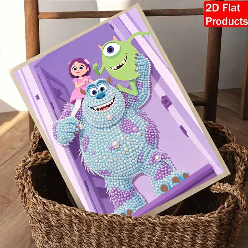 Disney Pearl Painting Monsters, Inc. DIY Pearl Art Painting Pearl Gem Painting Pictures Crafts Special Shape Home Wall Decoration